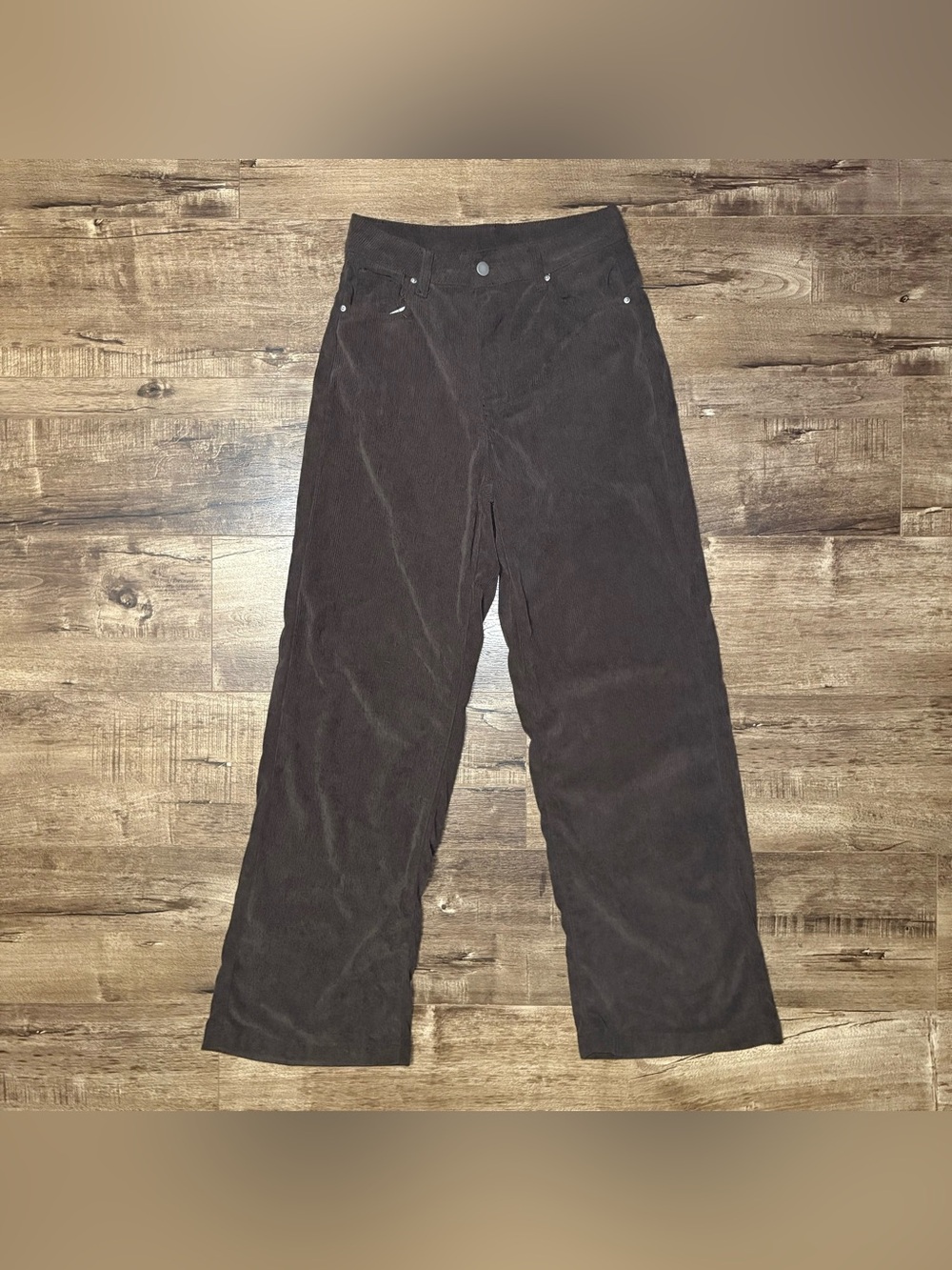 SHEIN Brown High Waist Corduroy Pants